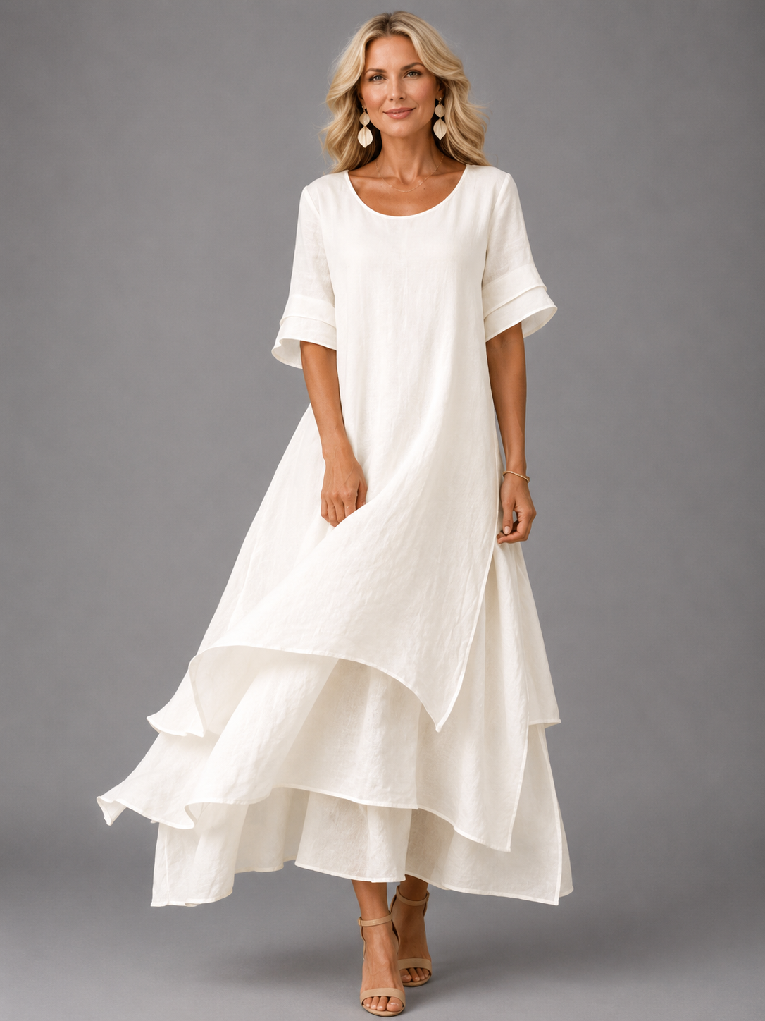 Tess™ | Buikbedekkende Maxi Jurk Met Laagjes