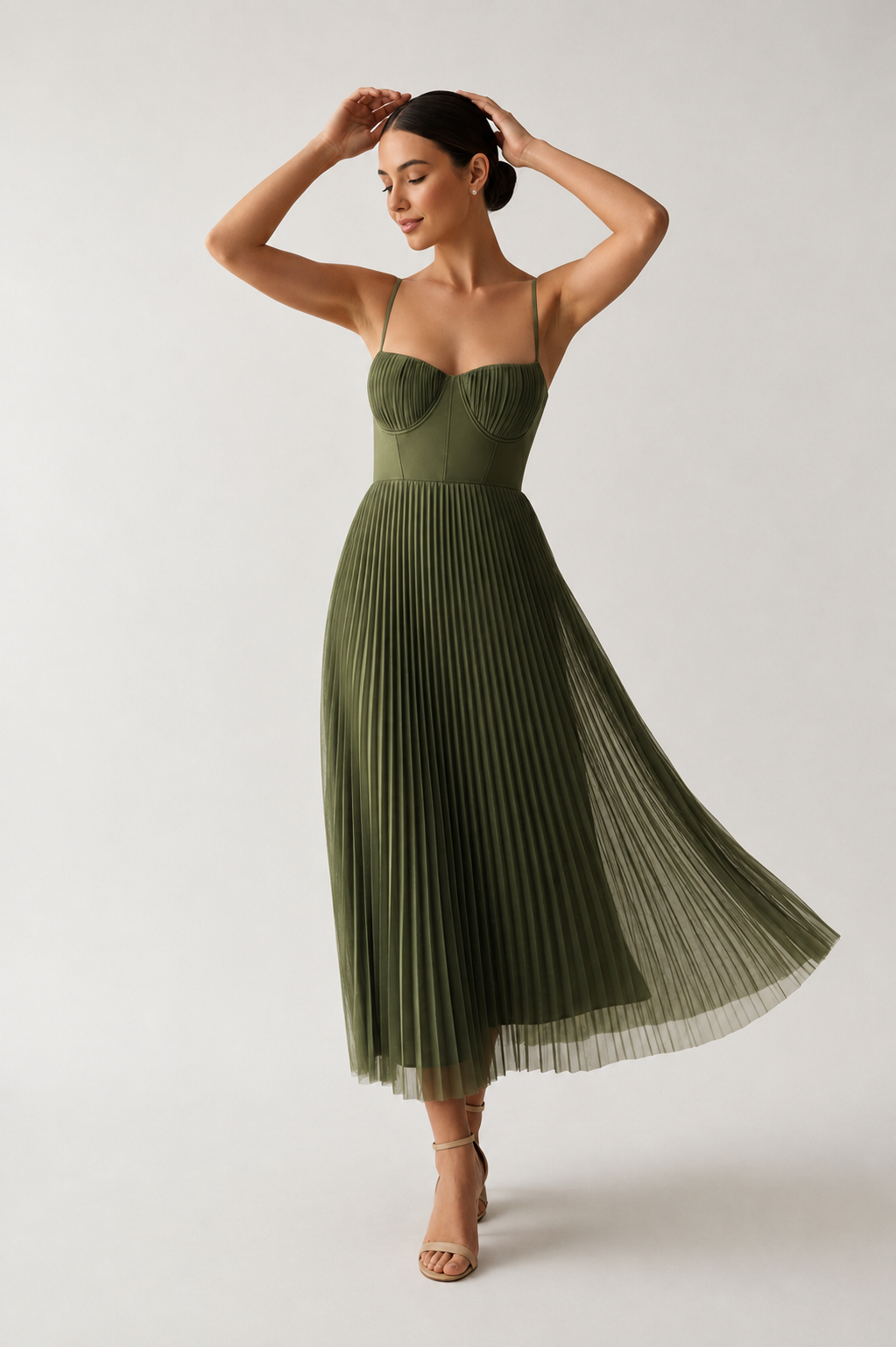 Lisette™ | Elegante Buikbedekkende Geplooide Maxi Jurk