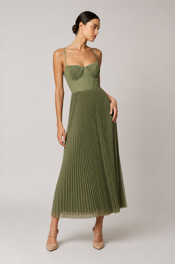 Lisette™ | Elegante Buikbedekkende Geplooide Maxi Jurk