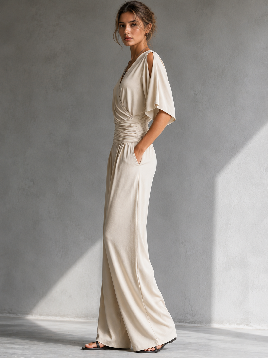 Marleen™ | Elegante Jumpsuit Met Wijde Pijpen
