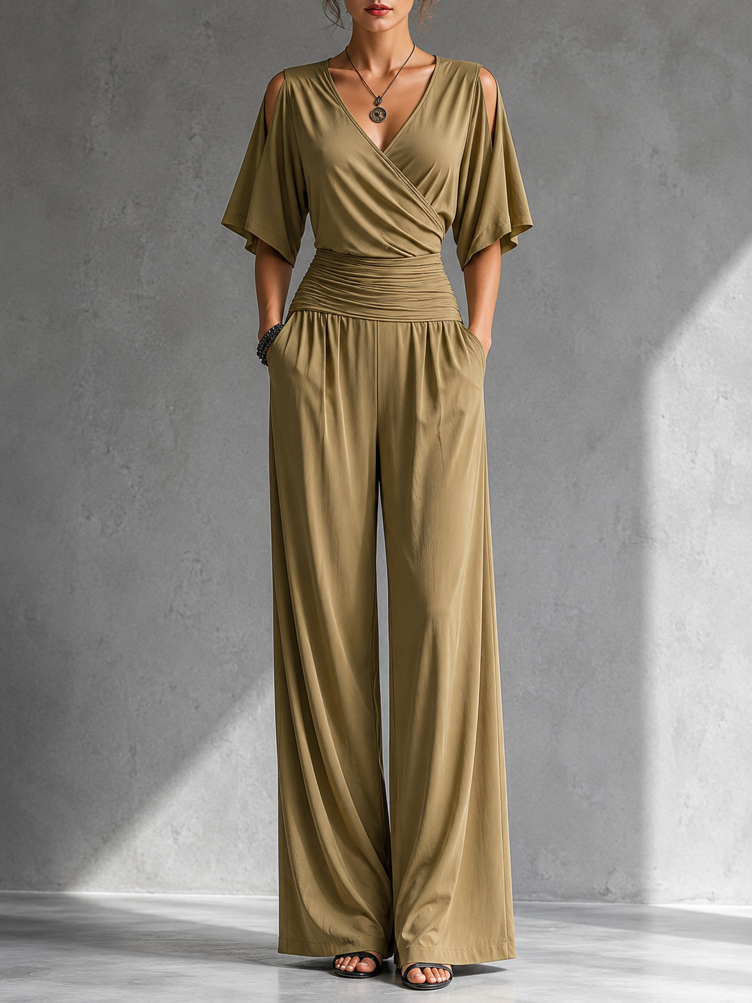 Marleen™ | Elegante Jumpsuit Met Wijde Pijpen
