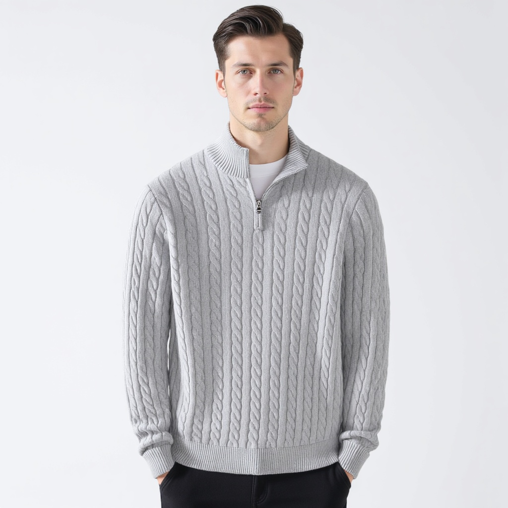 Eamon | Klassieke gebreide half-zip trui