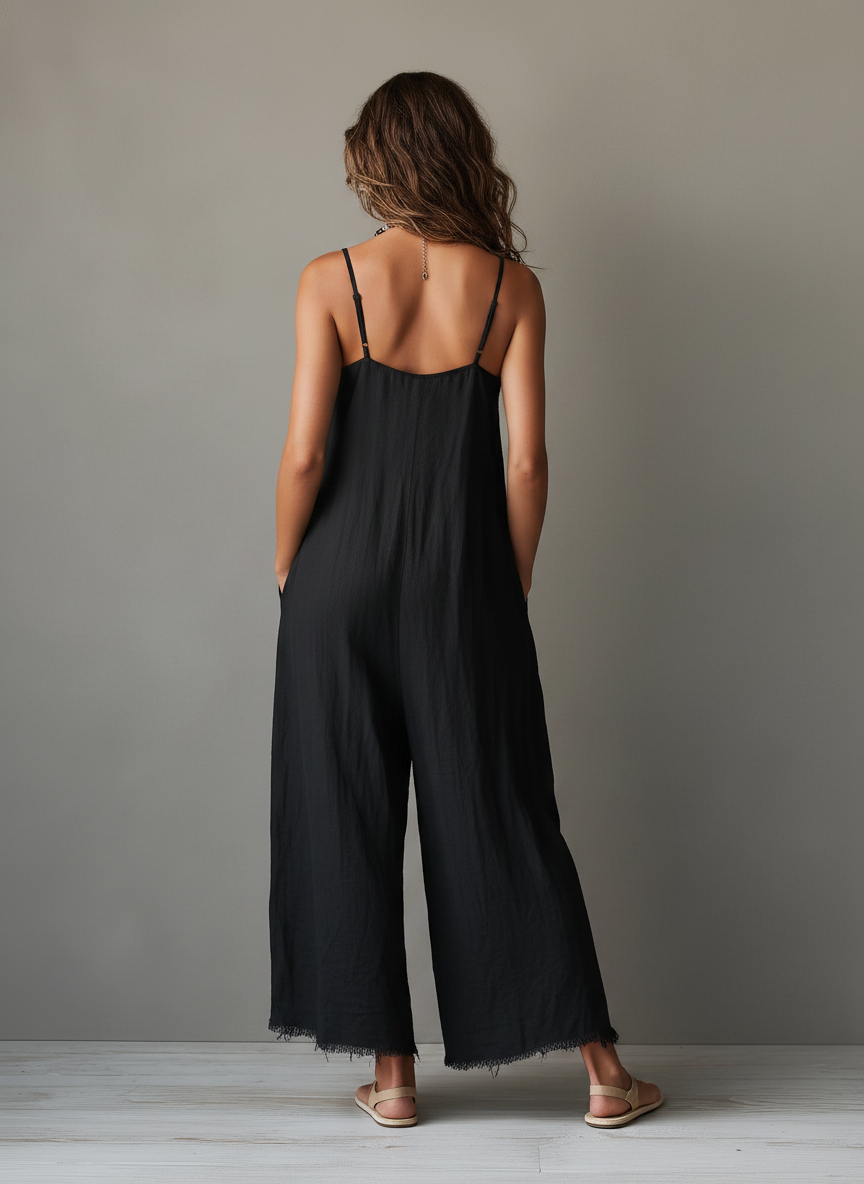 Renée | Relaxte Linnen Jumpsuit Met Zakken
