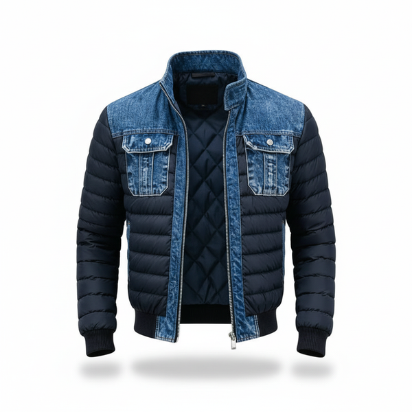 Jori™ | Stijlvolle Gewatteerde Denim Jas