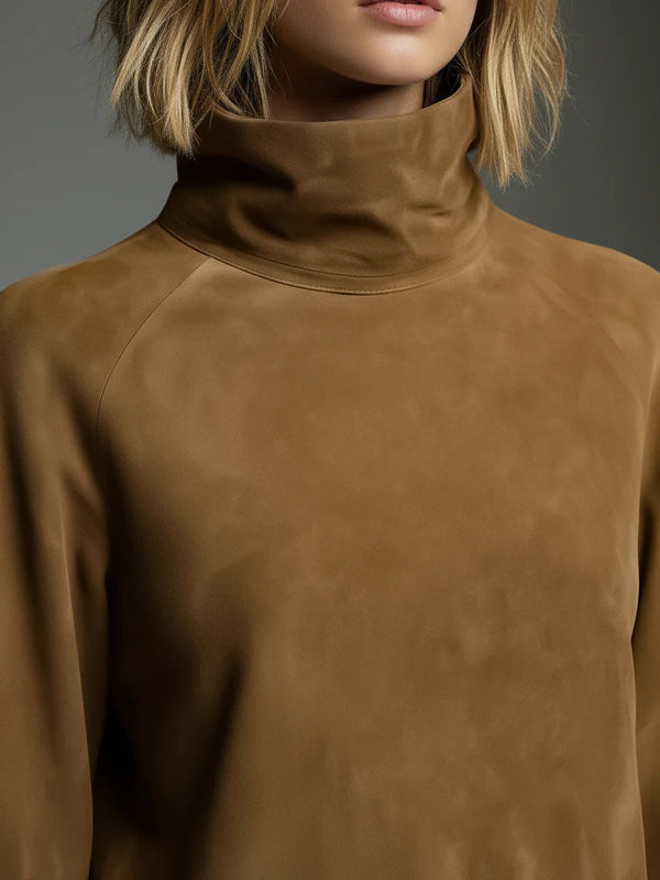 Norene™ | Elegante suède jurk met lange mouwen