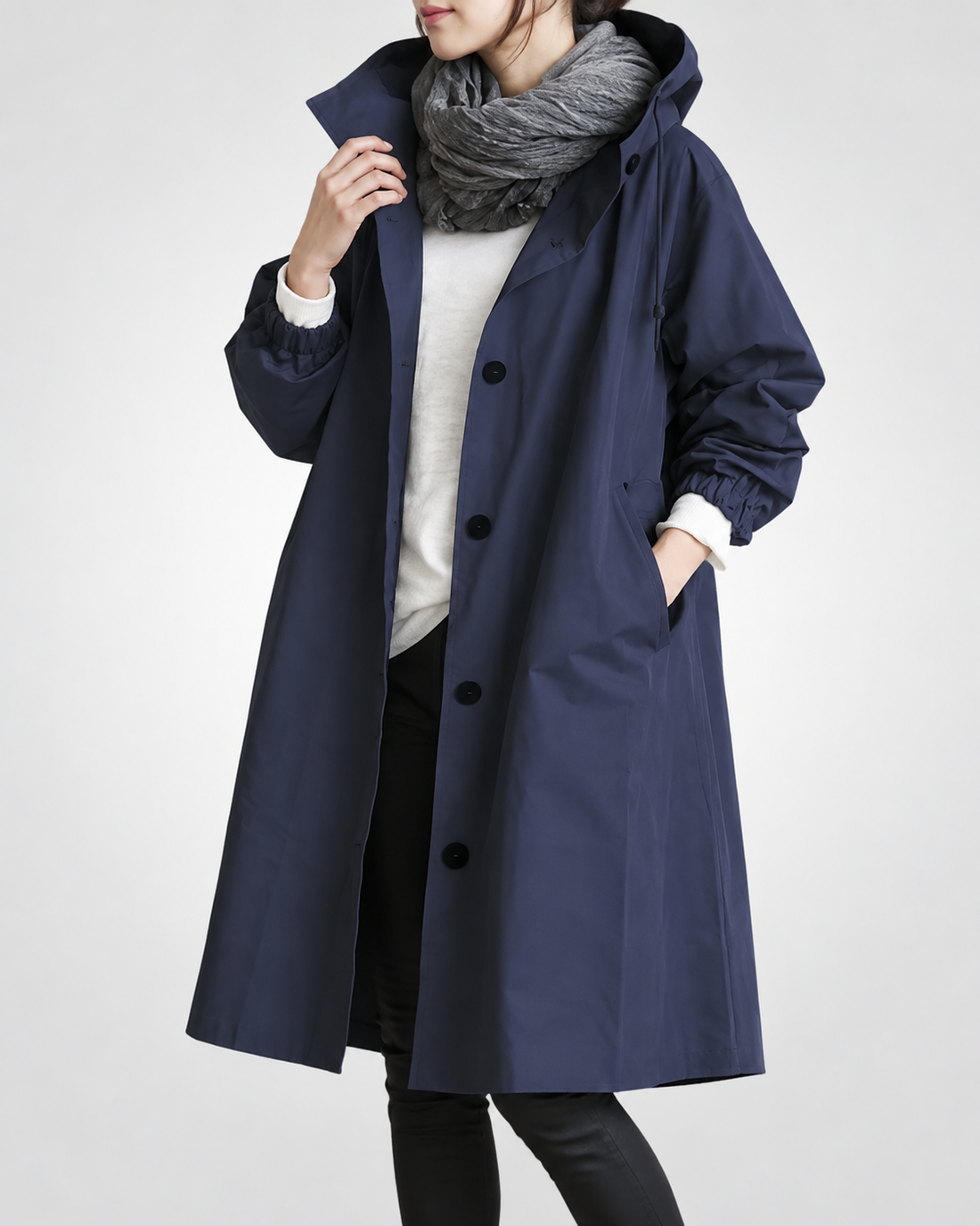 Vina™ | Warme Lange Trenchcoat Met Capuchon