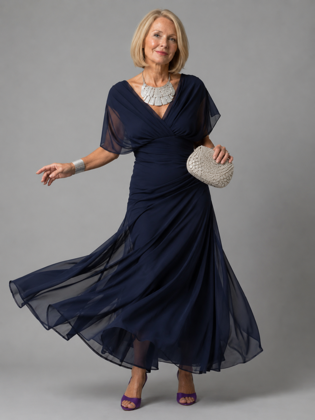 Evelina | Elegante Buikcamouflerende Maxi Jurk