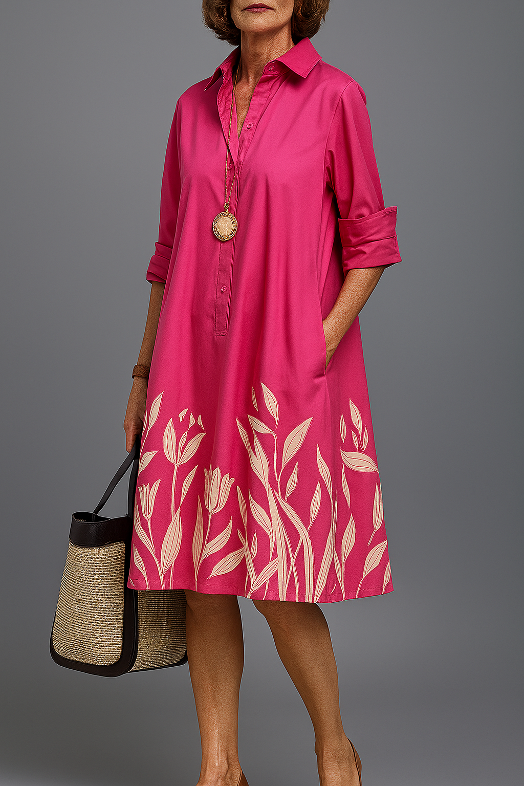 LIRA - MIDI JURK MET PATROON