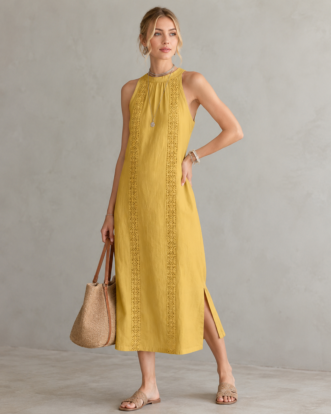 Irene™ | Elegante Mouwloze Buikbedekkende Midi Jurk