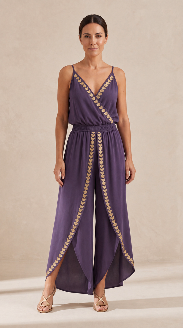 Oona™ | Luxe Jumpsuit met Gouden Details