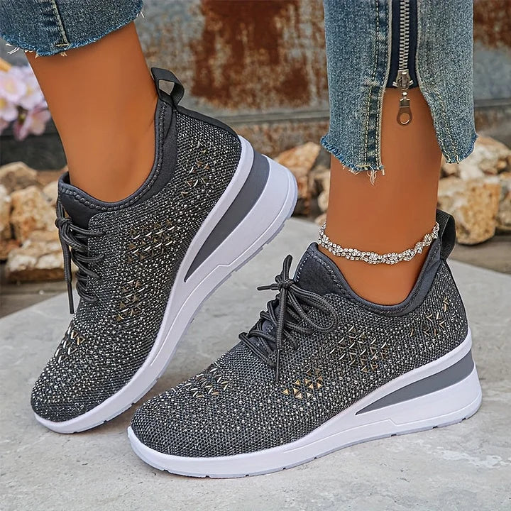 Judith™ | Orthopedische Sleehak Sneakers met Strass