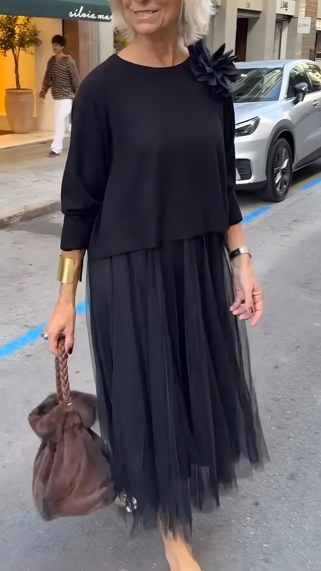 Rosa™ | Elegante Gelaagde Midi Jurk