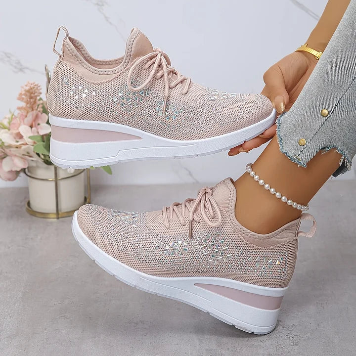 Judith™ | Orthopedische Sleehak Sneakers met Strass