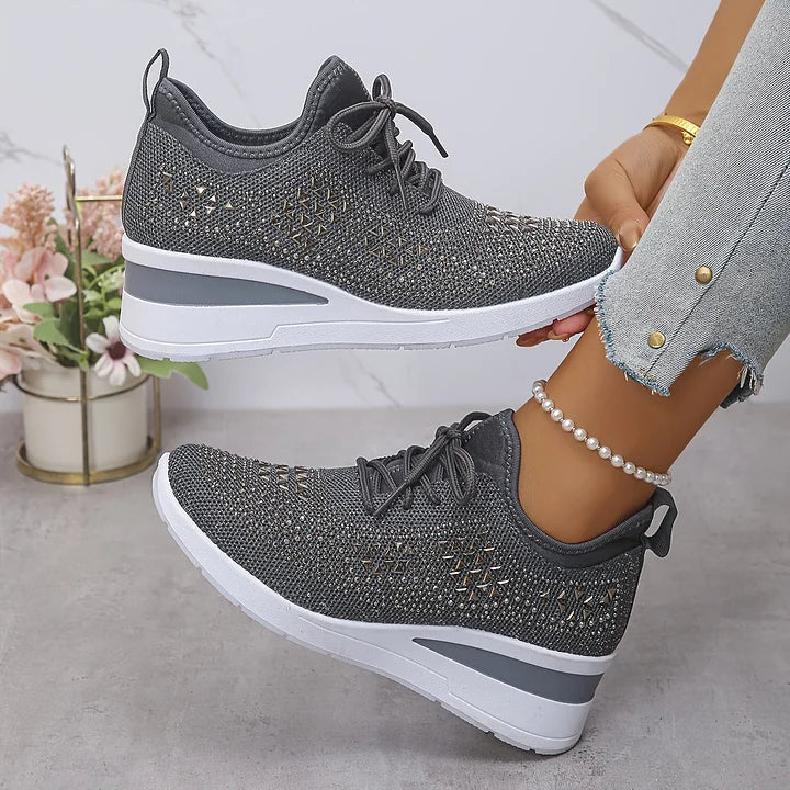 Judith™ | Orthopedische Sleehak Sneakers met Strass