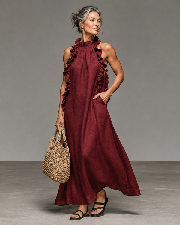 Veer™ | Elegante Buikbedekkende Maxi Jurk Met Zakken