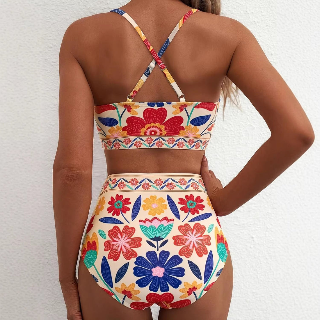 Fenna | Moderne Geruite Bikini Set