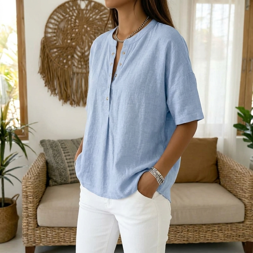 Mies | Luchtige Linnen Zomer Blouse
