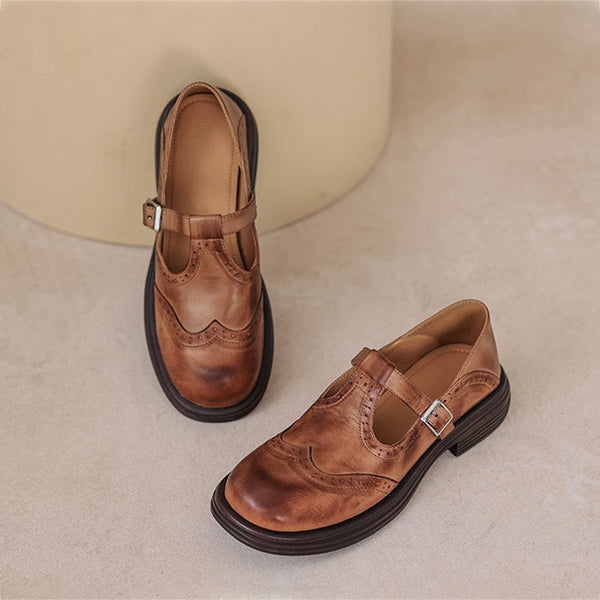 Celine™ | Klassieke leren brogueschoenen