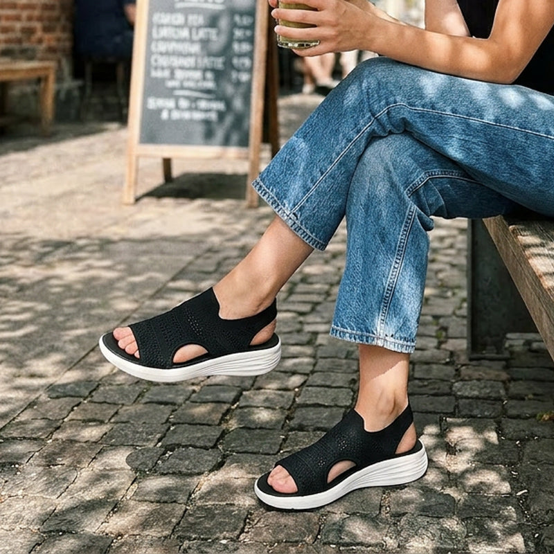 Ria | Comfortabele Ademende Platformsandalen Van Gebreid Materiaal
